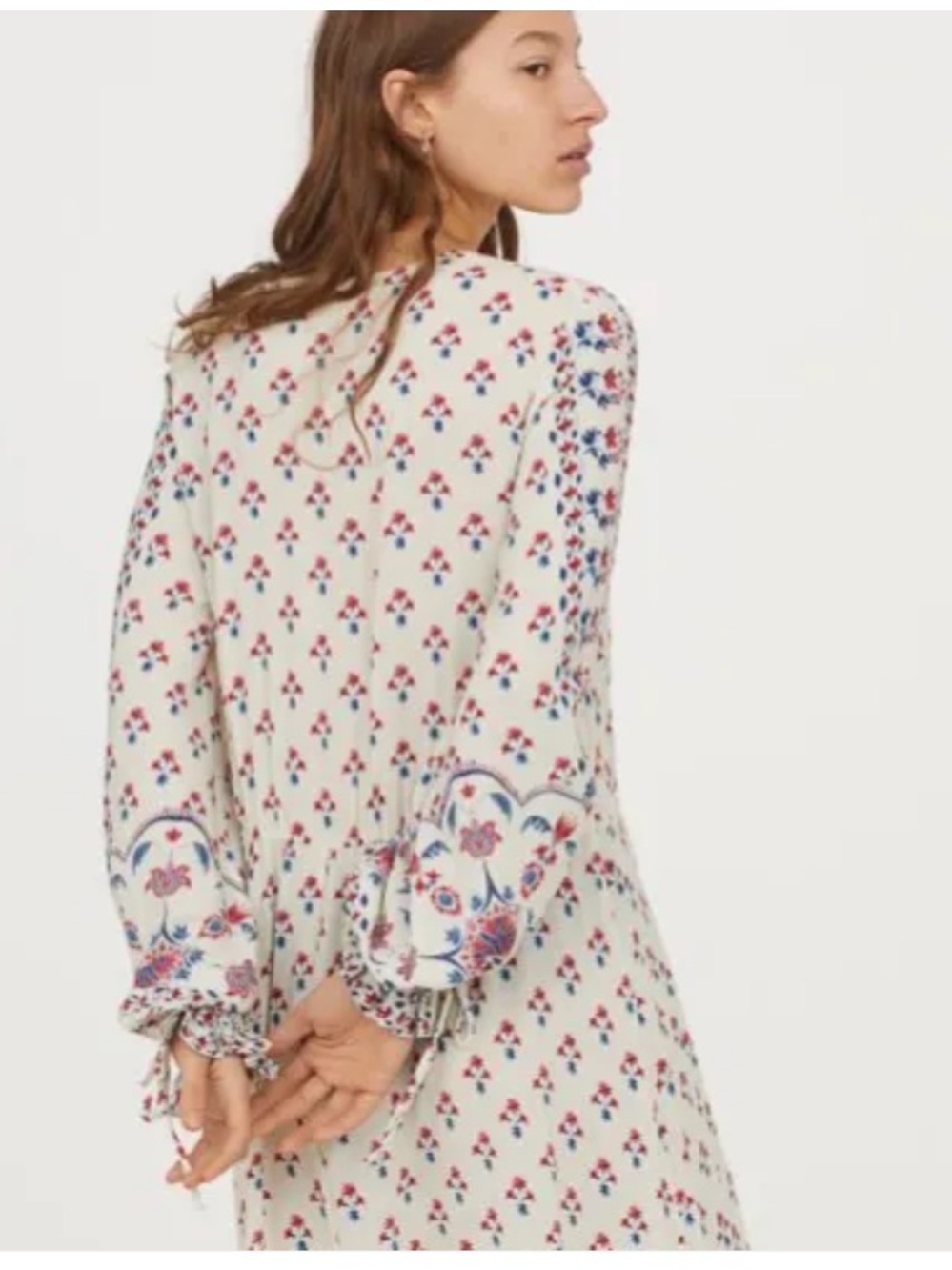 H&M Cream Maxi Dress with Pink and Blue Floral Print - Picture 3 of 9